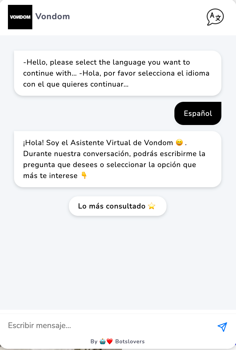 Vondom chatbot